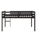 Lit mezzanine double Luxystar avec échelle, plateforme de lit à lattes renforcées pour chambre d'enfant et chambre d'amis