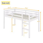 Lit mezzanine double Luxystar avec échelle, plateforme de lit à lattes renforcées pour chambre d'enfant et chambre d'amis