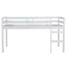 Lit mezzanine double Luxystar avec échelle, plateforme de lit à lattes renforcées pour chambre d'enfant et chambre d'amis
