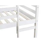 Lit mezzanine double Luxystar avec échelle, plateforme de lit à lattes renforcées pour chambre d'enfant et chambre d'amis