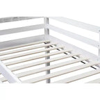 Lit mezzanine double Luxystar avec échelle, plateforme de lit à lattes renforcées pour chambre d'enfant et chambre d'amis