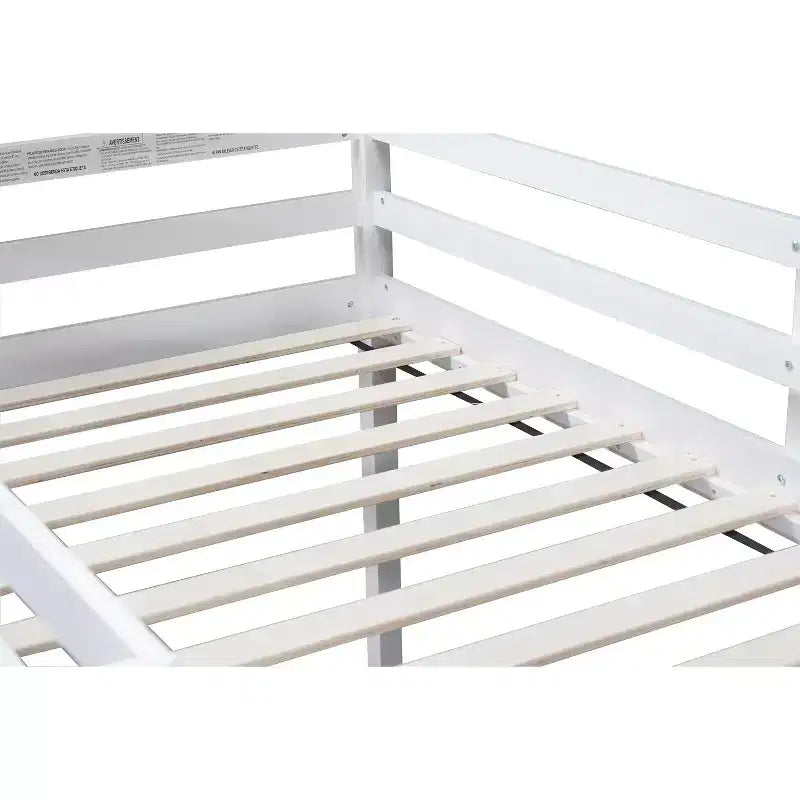 Lit mezzanine double Luxystar avec échelle, plateforme de lit à lattes renforcées pour chambre d'enfant et chambre d'amis
