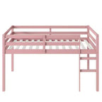 Lit mezzanine double Luxystar avec échelle, plateforme de lit à lattes renforcées pour chambre d'enfant et chambre d'amis