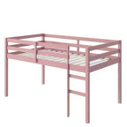 Lit mezzanine double Luxystar avec échelle, plateforme de lit à lattes renforcées pour chambre d'enfant et chambre d'amis