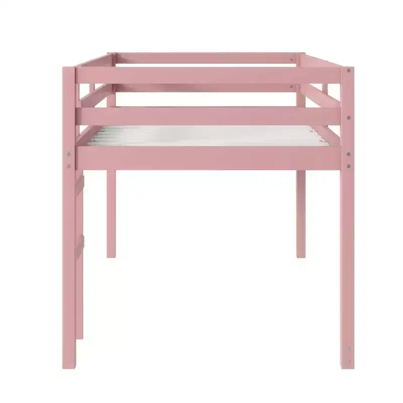 Lit mezzanine double Luxystar avec échelle, plateforme de lit à lattes renforcées pour chambre d'enfant et chambre d'amis