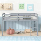 Lit mezzanine double Luxystar avec échelle, plateforme de lit à lattes renforcées pour chambre d'enfant et chambre d'amis