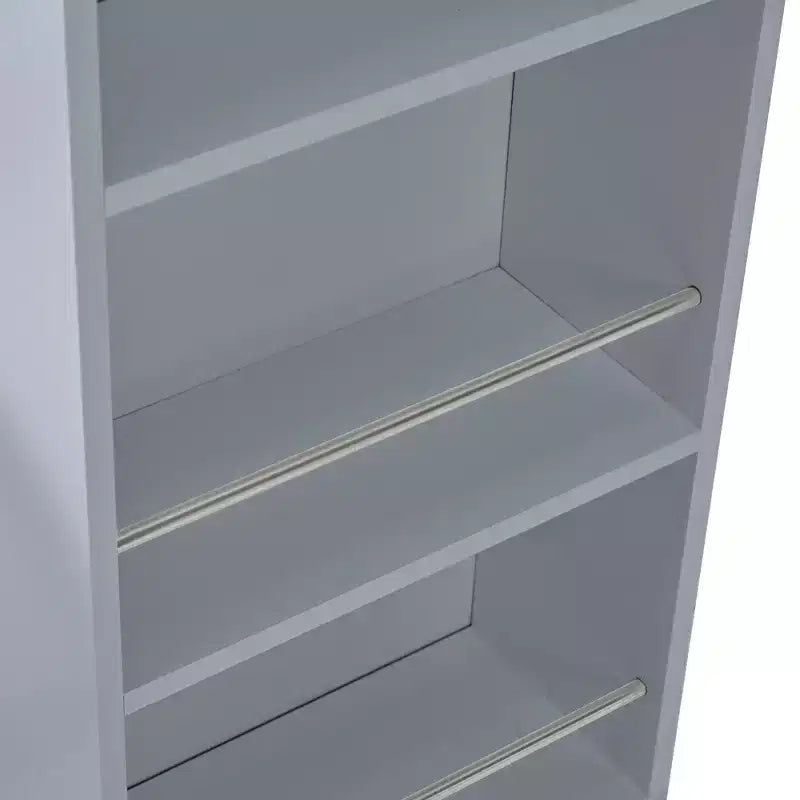 Îlot de cuisine roulant avec table extensible, îlot de cuisine sur roulettes avec lumières LED, prises électriques, 2 portes en verre cannelé et étagères de rangement