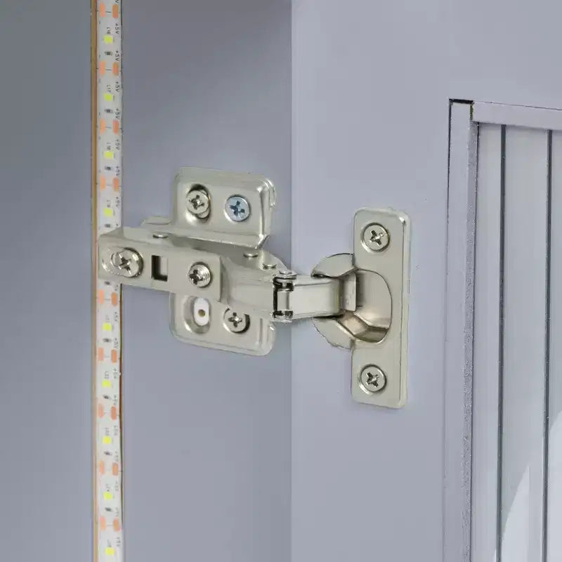 Îlot de cuisine roulant avec table extensible, îlot de cuisine sur roulettes avec lumières LED, prises électriques, 2 portes en verre cannelé et étagères de rangement