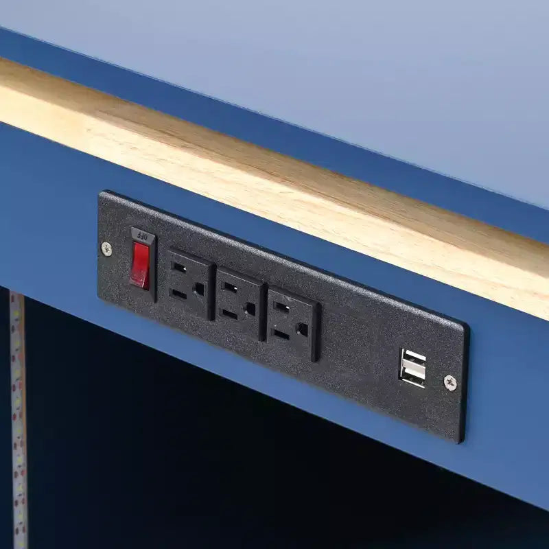 Îlot de cuisine roulant avec table extensible, îlot de cuisine sur roulettes avec lumières LED, prises électriques, 2 portes en verre cannelé et étagères de rangement