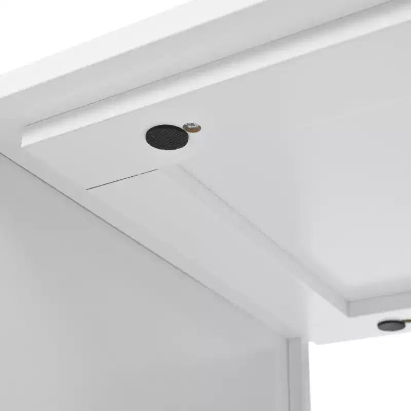 Îlot de cuisine roulant avec table extensible, îlot de cuisine sur roulettes avec lumières LED, prises électriques, 2 portes en verre cannelé et étagères de rangement