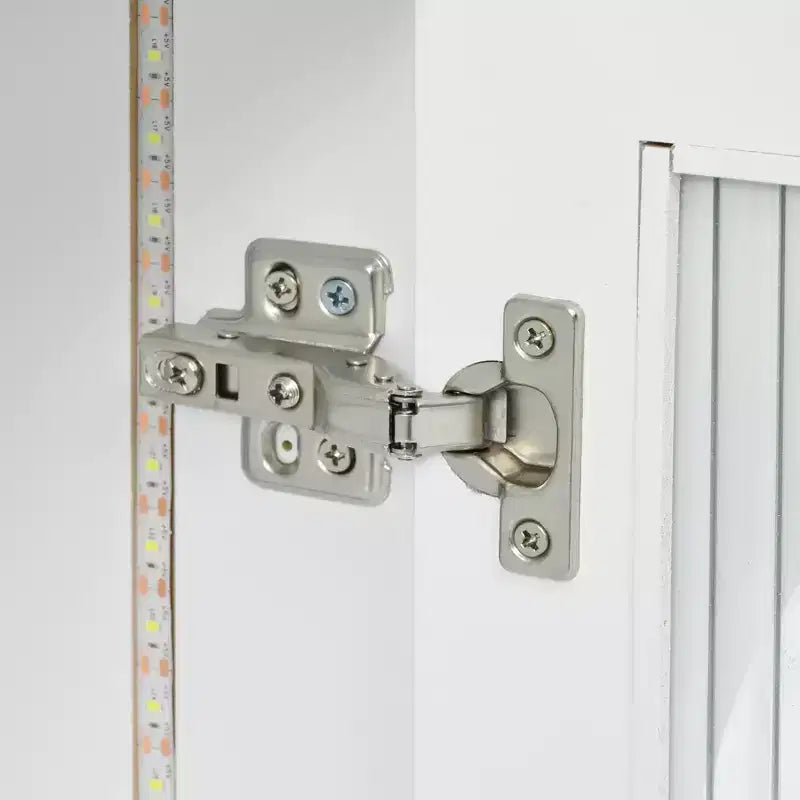 Îlot de cuisine roulant avec table extensible, îlot de cuisine sur roulettes avec lumières LED, prises électriques, 2 portes en verre cannelé et étagères de rangement