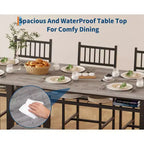 Ensemble table de cuisine 4 pièces pour petit espace - Moderne - 2 chaises, 1 banc, 1 table, ensemble de salle à manger rectangulaire de 120 cm avec banc de rangement