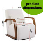 Fauteuil pivotant TUYOHW, fauteuil de loisirs avec revêtement en similicuir, accoudoirs en bois massif, fauteuil pivotant ergonomique pour salon