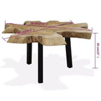vidaXL Table Basse Teck Véritable 31,4x27,5x14,9