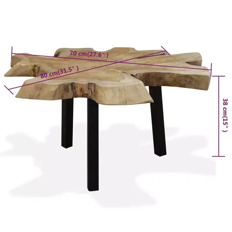vidaXL Table Basse Teck Véritable 31,4x27,5x14,9