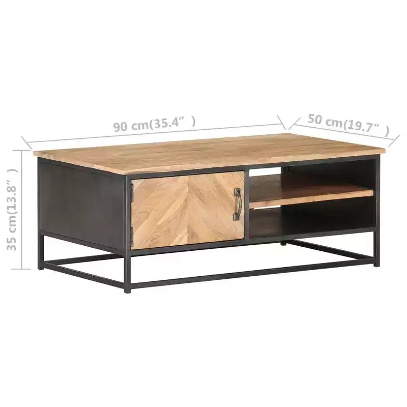 vidaXL Table Basse 90 x 50 x 35 cm Bois d'Acacia Massif