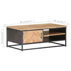 vidaXL Table Basse 90 x 50 x 35 cm Bois d'Acacia Massif