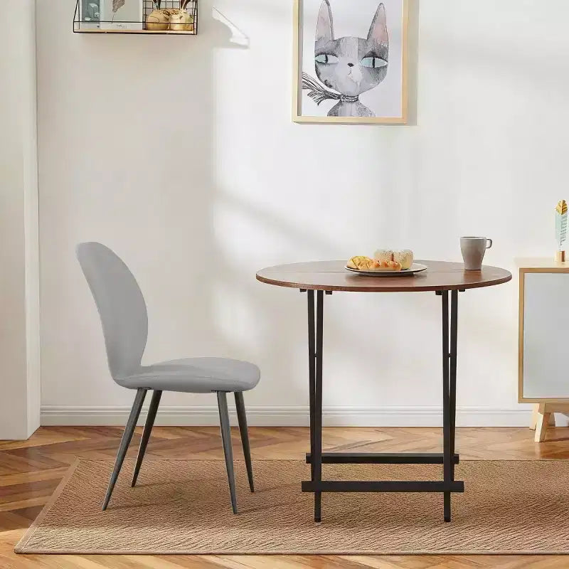 Lot de 6 chaises de salle à manger rembourrées avec pieds en métal, chaises de cuisine modernes en cuir pour salle à manger, restaurant ou salon-Panipeachy