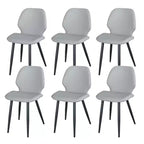 Lot de 6 chaises de salle à manger rembourrées avec pieds en métal, chaises de cuisine modernes en cuir pour salle à manger, restaurant ou salon-Panipeachy