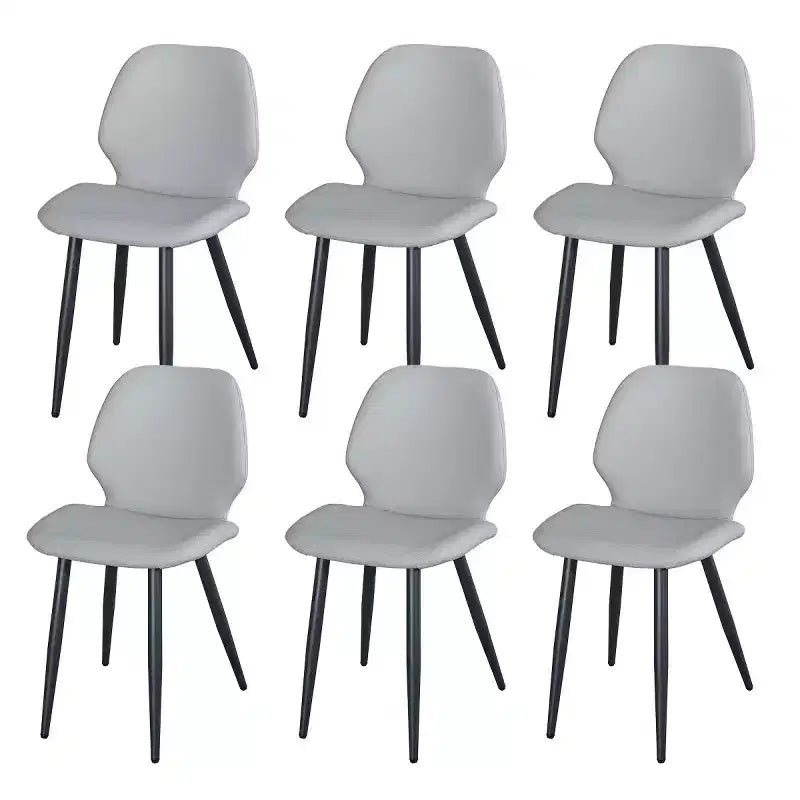 Lot de 6 chaises de salle à manger rembourrées avec pieds en métal, chaises de cuisine modernes en cuir pour salle à manger, restaurant ou salon-Panipeachy