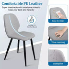 Lot de 6 chaises de salle à manger rembourrées avec pieds en métal, chaises de cuisine modernes en cuir pour salle à manger, restaurant ou salon-Panipeachy