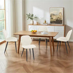 Lot de 6 chaises de salle à manger rembourrées avec pieds en métal, chaises de cuisine modernes en cuir pour salle à manger, restaurant ou salon-Panipeachy