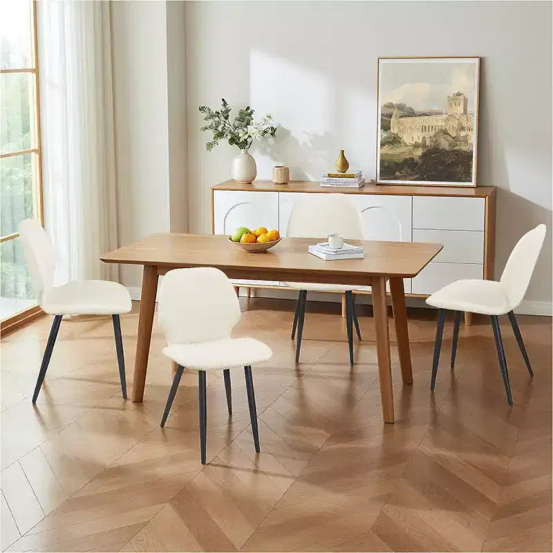 Lot de 6 chaises de salle à manger rembourrées avec pieds en métal, chaises de cuisine modernes en cuir pour salle à manger, restaurant ou salon-Panipeachy