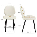 Lot de 6 chaises de salle à manger rembourrées avec pieds en métal, chaises de cuisine modernes en cuir pour salle à manger, restaurant ou salon-Panipeachy