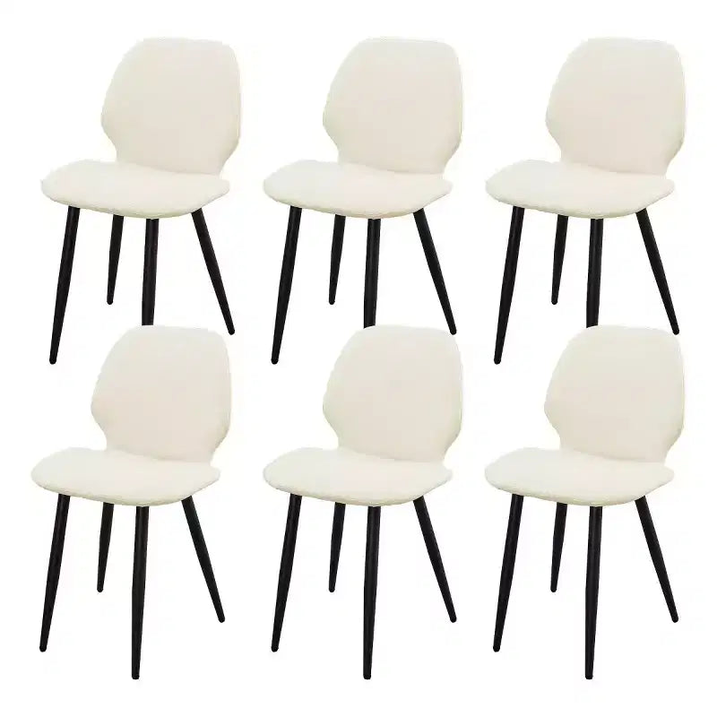 Lot de 6 chaises de salle à manger rembourrées avec pieds en métal, chaises de cuisine modernes en cuir pour salle à manger, restaurant ou salon-Panipeachy