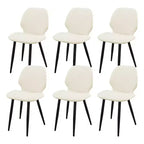 Lot de 6 chaises de salle à manger rembourrées avec pieds en métal, chaises de cuisine modernes en cuir pour salle à manger, restaurant ou salon-Panipeachy