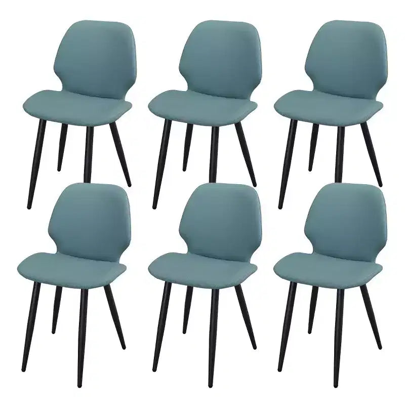 Lot de 6 chaises de salle à manger rembourrées avec pieds en métal, chaises de cuisine modernes en cuir pour salle à manger, restaurant ou salon-Panipeachy
