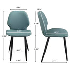 Lot de 6 chaises de salle à manger rembourrées avec pieds en métal, chaises de cuisine modernes en cuir pour salle à manger, restaurant ou salon-Panipeachy