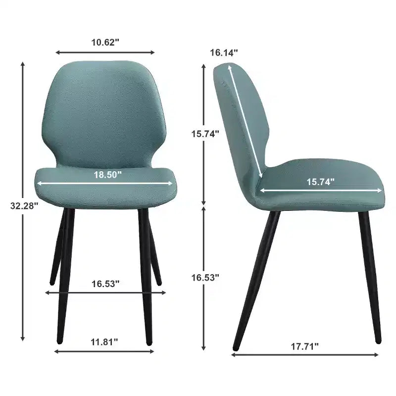Lot de 6 chaises de salle à manger rembourrées avec pieds en métal, chaises de cuisine modernes en cuir pour salle à manger, restaurant ou salon-Panipeachy