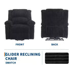 Fauteuil inclinable en velours côtelé, canapé inclinable manuel avec poignée, accoudoirs rembourrés, rembourrage épais, poche latérale, salon, chambre, salle de cinéma maison, gris foncé