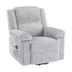 Fauteuil inclinable en velours côtelé, canapé inclinable manuel avec poignée, accoudoirs rembourrés, rembourrage épais, poche latérale, salon, chambre, salle de cinéma maison, gris foncé