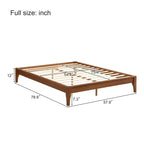 Lit plateforme en bambou massif GDFStudio Johnny 30 cm avec lattes en bois et support métallique