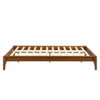 Lit plateforme en bambou massif GDFStudio Johnny 30 cm avec lattes en bois et support métallique