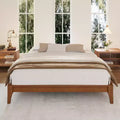 GDFStudio Johnny 12 Inch Solid Bamboo Wood Platform Bed with Wood Slats and Metal Support