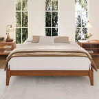 GDFStudio Johnny 12 Inch Solid Bamboo Wood Platform Bed with Wood Slats and Metal Support