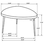 Dessous de verre, Table basse triangulaire en bois massif Odessa