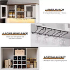 Meuble de bar de ferme de 72 pouces avec support à verres à vin, grand buffet de cuisine avec 3 tiroirs et porte coulissante style grange, armoire de rangement haute pour bar à la maison
