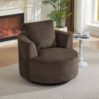 TUYOHW Fauteuil d'appoint pivotant compressible, fauteuil de canapé moderne en peluche avec ressorts ensachés, fauteuil de salon en fausse fourrure pour salon, chambre, bureau