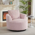 TUYOHW Fauteuil d'appoint pivotant compressible, fauteuil de canapé moderne en peluche avec ressorts ensachés, fauteuil de salon en fausse fourrure pour salon, chambre, bureau