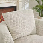 TUYOHW Fauteuil d'appoint pivotant compressible, fauteuil de canapé moderne en peluche avec ressorts ensachés, fauteuil de salon en fausse fourrure pour salon, chambre, bureau
