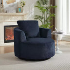 TUYOHW Fauteuil d'appoint pivotant compressible, fauteuil de canapé moderne en peluche avec ressorts ensachés, fauteuil de salon en fausse fourrure pour salon, chambre, bureau