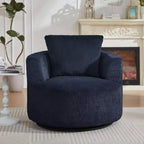 TUYOHW Fauteuil d'appoint pivotant compressible, fauteuil de canapé moderne en peluche avec ressorts ensachés, fauteuil de salon en fausse fourrure pour salon, chambre, bureau