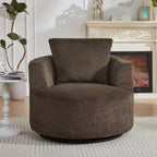 TUYOHW Fauteuil d'appoint pivotant compressible, fauteuil de canapé moderne en peluche avec ressorts ensachés, fauteuil de salon en fausse fourrure pour salon, chambre, bureau