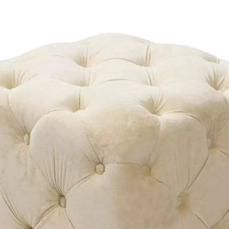 MAYEERTY Ottoman rembourré en velours, petite table d'appoint, tabouret de maquillage, salon, chambre, entrée, rose