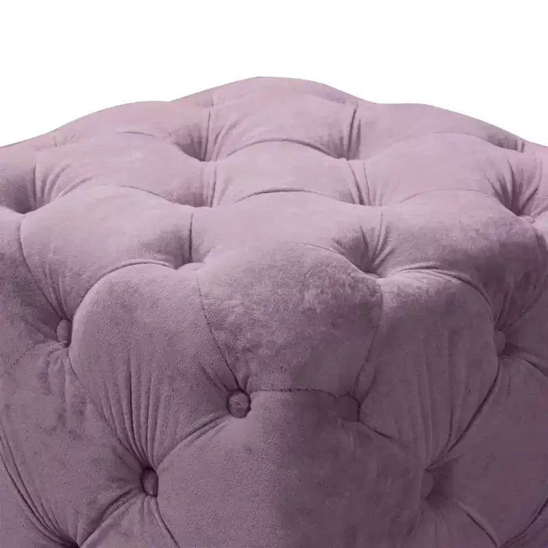 MAYEERTY Ottoman rembourré en velours, petite table d'appoint, tabouret de maquillage, salon, chambre, entrée, rose