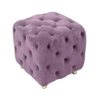 MAYEERTY Ottoman rembourré en velours, petite table d'appoint, tabouret de maquillage, salon, chambre, entrée, rose